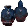 NFL Houston Texans Halloween Pumpkin Skull Zip Up Hoodie