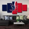 NFL Houston Texans Red Blue 5 Panel Canvas