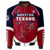 NFL Houston Texans Red Blue Bomber Jacket V9