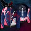 NFL Houston Texans Red Blue Punisher Skull Bomber Jacket