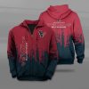 NFL Houston Texans Red Blue Zip Up Hoodie V7