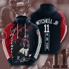NFL Houston Texans Steven Mitchell Deep Steel Blue Battle Red Stripes Pullover Hoodie
