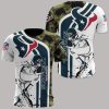 NFL Houston Texans White Blue Camo T-Shirt