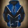NFL Indianapolis Colts Black Blue Lightning Zip Up Hoodie