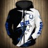 NFL Indianapolis Colts Black White Thunder Zip Up Hoodie