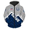 NFL Indianapolis Colts Blue Grey Zip Up Hoodie