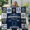 NFL Indianapolis Colts Blue White Est 1953 Quilt Blanket
