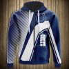 NFL Indianapolis Colts Blue White Zip Up Hoodie V4