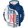 NFL Indianapolis Colts Blue White Zip Up Hoodie V5