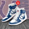 NFL Indianapolis Colts Custom Name White Blue Air Jordan 1 High Sneakers