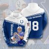 NFL Indianapolis Colts Peyton Manning Blue White Pullover Hoodie