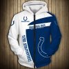 NFL Indianapolis Colts White Blue Zip Up Hoodie V2