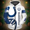 NFL Indianapolis Colts White Blue Zip Up Hoodie V3