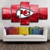NFL Kansas City Chiefs Badge Red Background 5 Panel Canvas
