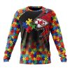 NFL Kansas City Chiefs Custom Name Number Autism Awareness Design Sweatshirt