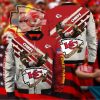 NFL Kansas City Chiefs Custom Name Red Cream Bomber Jacket