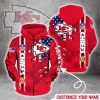 NFL Kansas City Chiefs Custom Name Red Zip Up Hoodie