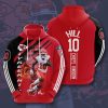 NFL Kansas City Chiefs Tyreek Hill Red Black Stripes Pullover Hoodie