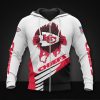 NFL Kansas City Chiefs White Red Zip Up Hoodie