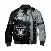 NFL Las Vegas Raiders Black Silver Bomber Jacket