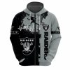 NFL Las Vegas Raiders Black Silver Zip Up Hoodie