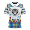NFL Las Vegas Raiders Custom Name Number Autism Awareness T-Shirt