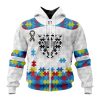 NFL Las Vegas Raiders Custom Name Number Autism Awareness Zip Up Hoodie