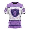 NFL Las Vegas Raiders Custom Name Number Fight Cancer T-Shirt