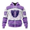 NFL Las Vegas Raiders Custom Name Number Fight Cancer Zip Up Hoodie