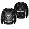 NFL Las Vegas Raiders Halloween Skull Black Sweatshirt