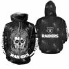 NFL Las Vegas Raiders Halloween Skull Black Zip Up Hoodie