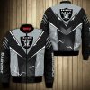 NFL Las Vegas Raiders Lightning Black Grey Bomber Jacket