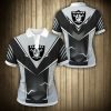 NFL Las Vegas Raiders Lightning Black Grey Polo Shirt