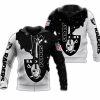 NFL Las Vegas Raiders Silver Black Zip Up Hoodie