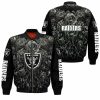 NFL Las Vegas Raiders Silver Rose Black Bomber Jacket