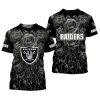 NFL Las Vegas Raiders Silver Rose Black T-Shirt