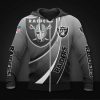 NFL Las Vegas Raiders Silver Zip Up Hoodie