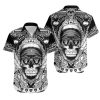 NFL Las Vegas Raiders Skull Black White Hawaiian Shirt