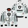 NFL Las Vegas Raiders Snoopy Silver Christmas Bomber Jacket