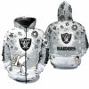 NFL Las Vegas Raiders Snoopy Silver Christmas Zip Up Hoodie