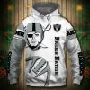 NFL Las Vegas Raiders White Grey Pullover Hoodie