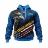 NFL Los Angeles Chargers Blue Black Eagle Pullover Hoodie