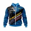 NFL Los Angeles Chargers Blue Black Eagle Zip Up Hoodie