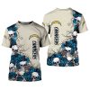 NFL Los Angeles Chargers Creamy Blue Skull T-Shirt