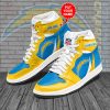 NFL Los Angeles Chargers Custom Name Gold Blue Air Jordan 1 High Sneakers