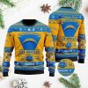 NFL Los Angeles Chargers Custom Name Gold Blue Ugly Christmas Sweater