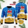 NFL Los Angeles Chargers Custom Name Gold Blue Ugly Christmas Sweater V3