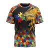 NFL Los Angeles Chargers Custom Name Number Autism Awareness Design T-Shirt