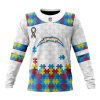 NFL Los Angeles Chargers Custom Name Number Autism Awareness Sweatshirt