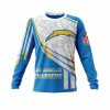 NFL Los Angeles Chargers Custom Name Number Blue Silver Sweatshirt